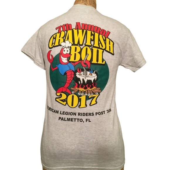 Vintage Budweiser Crawfish Boil T Shirt American Legion Riders 2017 Palmetto FL - Picture 1 of 3